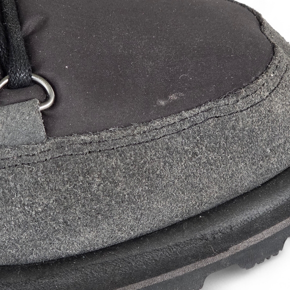 Sanuk Black and Gray Puffy Lined Double Lace Knee High Winter Boots Size 10 EUC - Picture 10 of 16